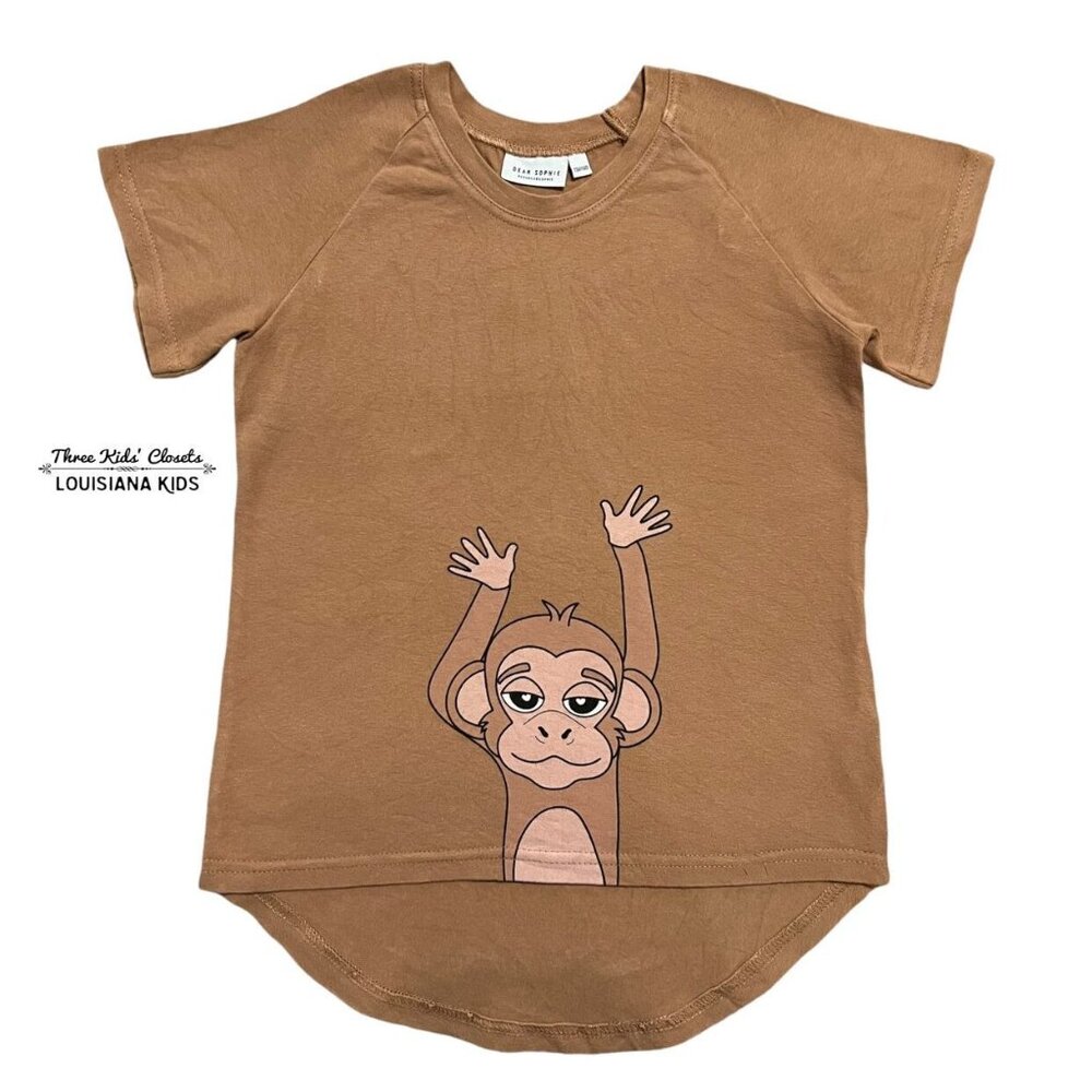 Dear Sophie Sz 134/140 (9-10Y) Caramel Monkey Shirt